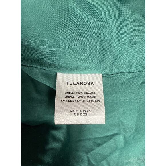 Tularosa Lindsay Dress in Emerald Ruffled Sleeves Embroidered Sparkle Size Small - Picture 9 of 10